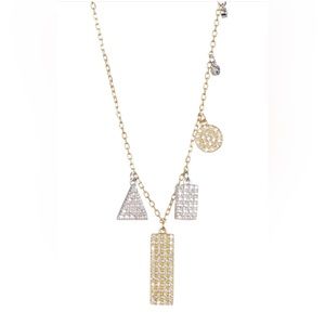 Adornia Gold Plated Sterling Silver Swarovski Crystal Accented Pendant Necklace